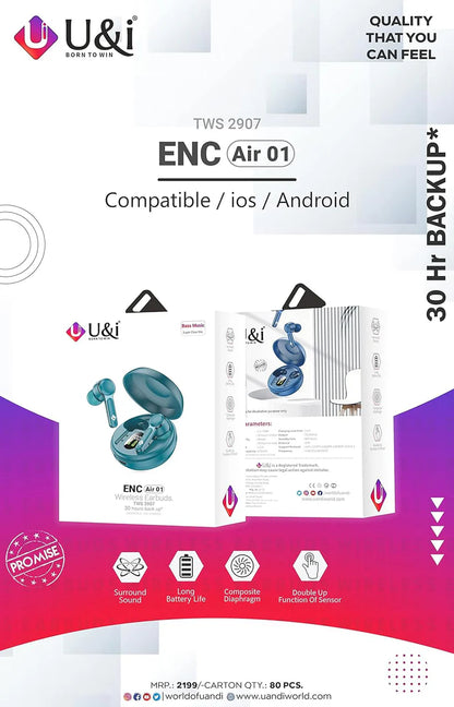 U&I Earbuds - 30 HR Battery Life